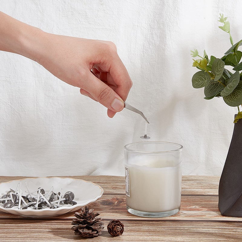 PH PandaHall 500pcs Candle Wicks 1 Inch Low Smoke Tea Light Wicks with Metal Tabs Pre-Waxed Candle Wick for Holiday Wedding Birthday Party Christmas Valentines Halloween Candle Making Supplies - Image 4